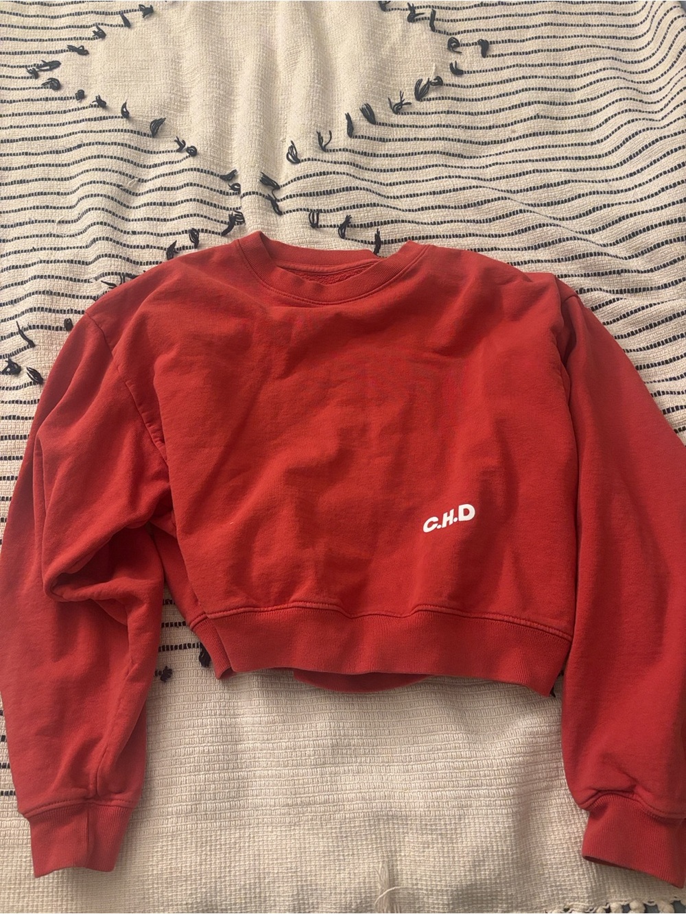 Call Her Daddy - Red Cropped Crewneck Sweatshirt - Women's Top